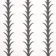 Acanthus Stripe wallpaper in carbon on ivory by Schumacher, featuring a stylized acanthus leaf stripe pattern in a modern interior setting.