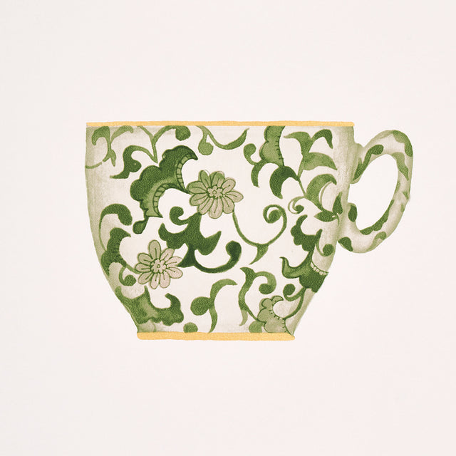 Onie's Teacups Spring Green by Schumacher Chinoiserie Teacup Wallpaper – Schumacher 5014781