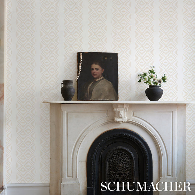 Giraldi Pumice by Schumacher Modern Stripe Wallpaper – Schumacher 5014790