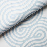 Giraldi Sky by Schumacher Modern Ribbon Stripe Wallpaper – Schumacher 5014791