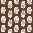 Amber and brown abstract snake motif wallpaper from Schumacher's REGINE collection, ELSA pattern, shown in a styled interior and close-up views.