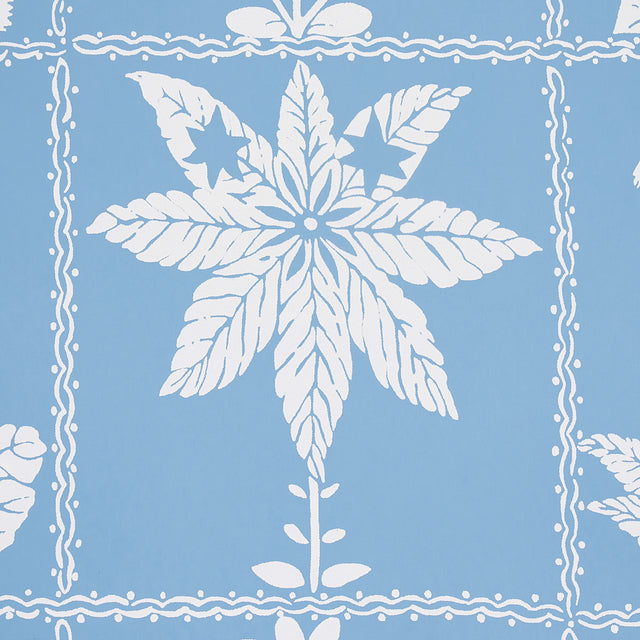 Georgia Wildflowers Blue by Schumacher Folly Cove Botanical Wallpaper – Schumacher 5014820