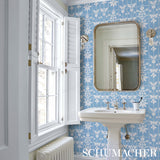 Georgia Wildflowers Blue by Schumacher Folly Cove Botanical Wallpaper – Schumacher 5014820