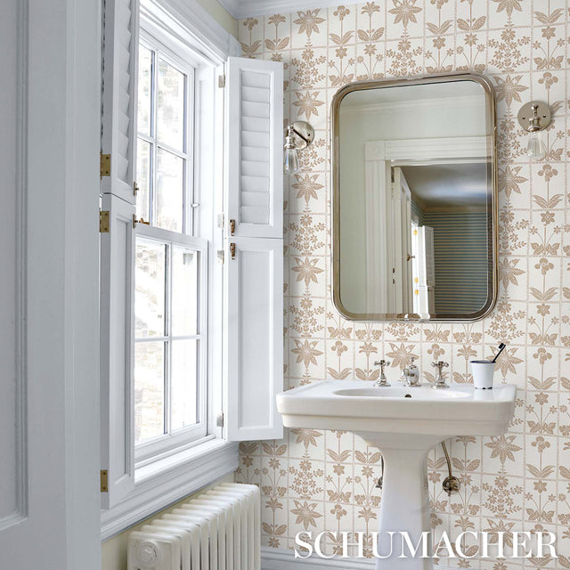 Georgia Wildflowers Neutral by Schumacher Folly Cove Botanical Wallpaper – Schumacher 5014821