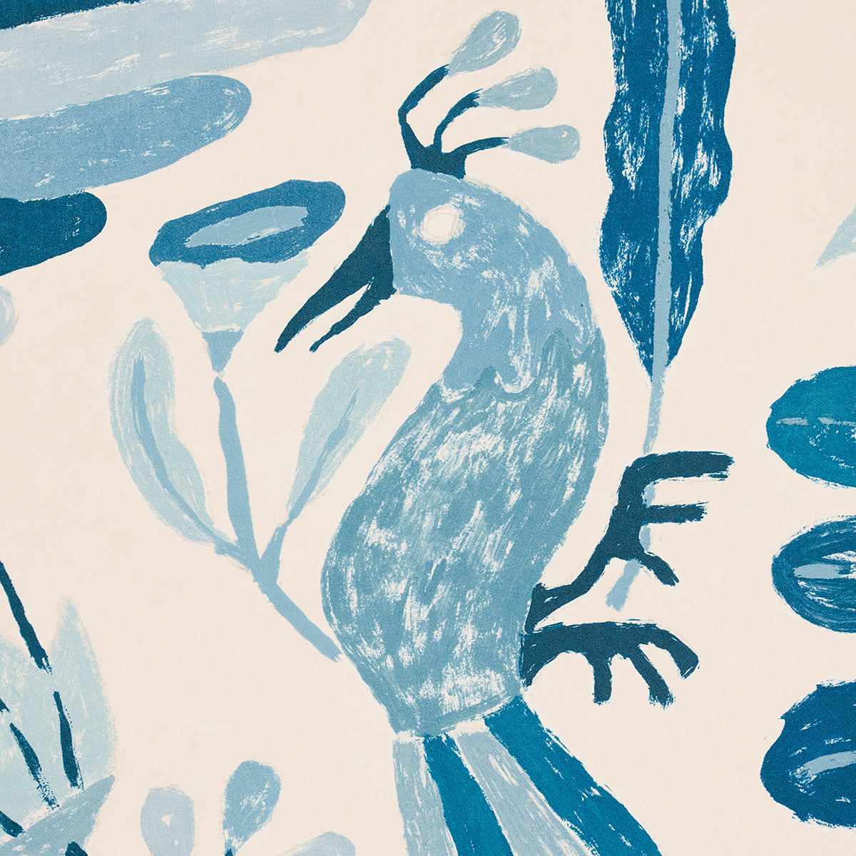 Canopy Blue Birds by Abel Macias Playful Blue Bird Wallpaper – Schumacher 5014830