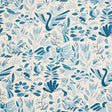 Canopy Blue Birds wallpaper by Abel Macias for Schumacher, featuring playful blue birds and foliage in a hand-painted style.