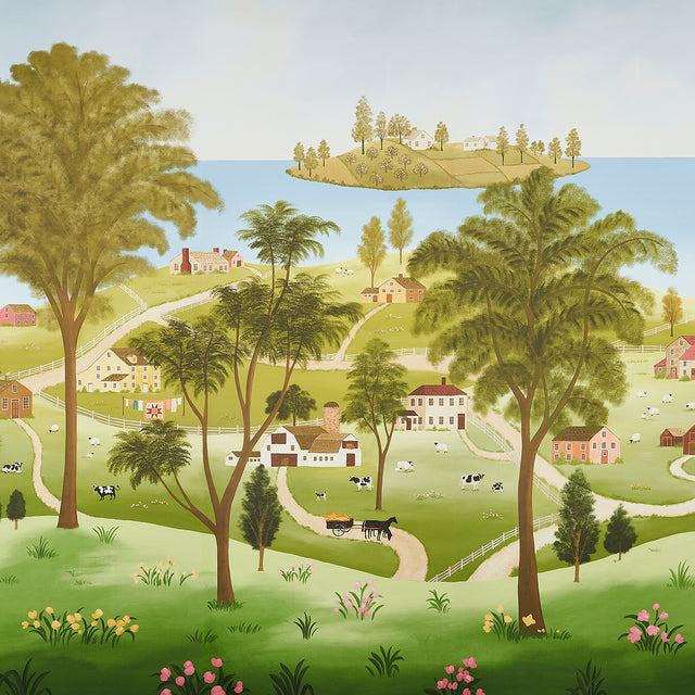 Eaton's Landscape Panel Set Document Green Scenic Wall Mural – Schumacher 5014850