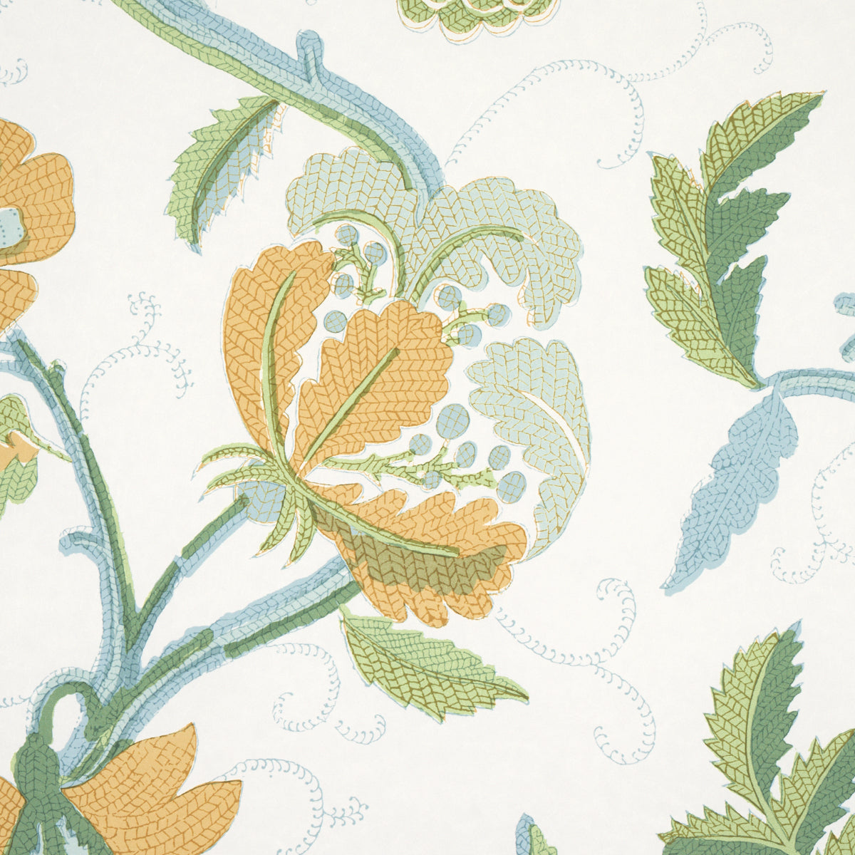 Indali Citron & Mineral by Schumacher Embroidered Floral Wallcovering – Schumacher 5014860