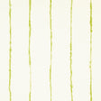 Ephemera Chartreuse by Backdrop for Schumacher - Watercolor Stripe Wallpaper in Green and White