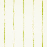 Ephemera Chartreuse by Backdrop for Schumacher - Watercolor Stripe Wallpaper in Green and White