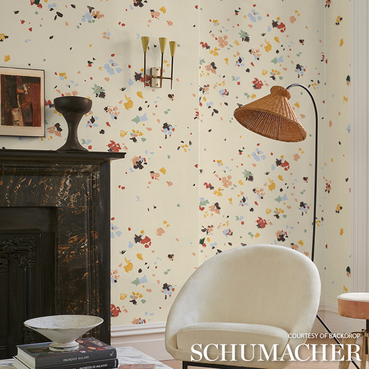 Fairfarren Warm Multi by Backdrop Abstract Wallpaper – Schumacher 5014882