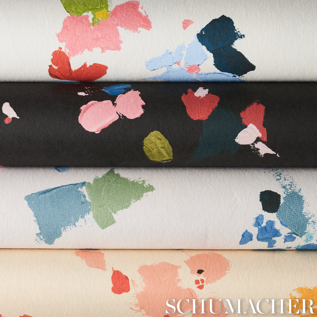 Fairfarren Dark Multi by Backdrop Abstract Floral Wallpaper – Schumacher 5014883