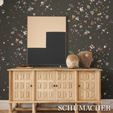 Fairfarren Dark Multi by Backdrop Abstract Floral Wallpaper – Schumacher 5014883