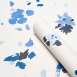 Fairfarren Clean Blue by Backdrop Abstract Painterly Wallpaper – Schumacher 5014884