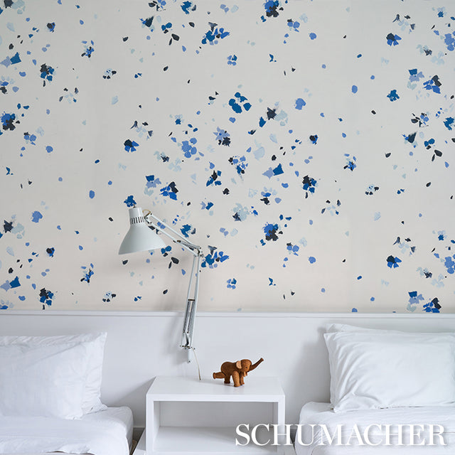 Fairfarren Clean Blue by Backdrop Abstract Painterly Wallpaper – Schumacher 5014884