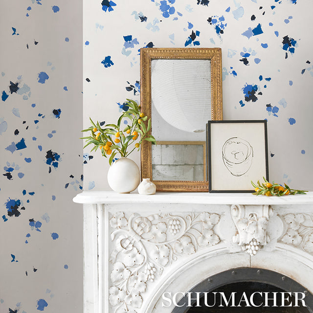 Fairfarren Clean Blue by Backdrop Abstract Painterly Wallpaper – Schumacher 5014884