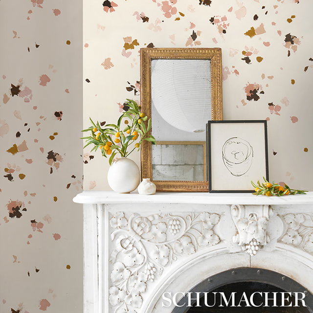 Fairfarren Warm Pink by Backdrop Abstract Wallpaper – Schumacher 5014885