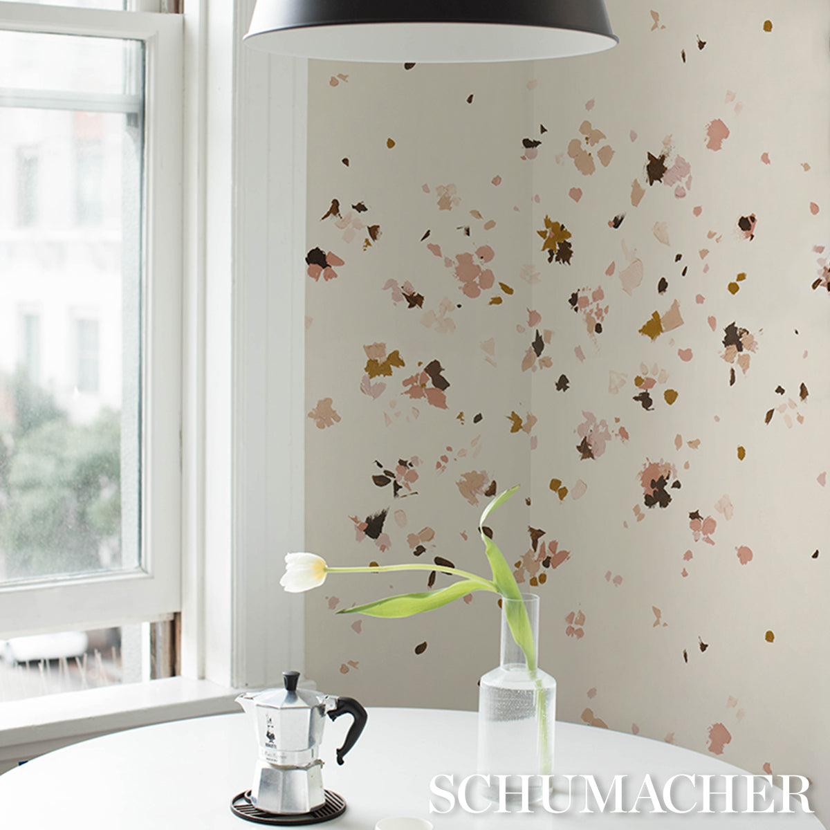 Fairfarren Warm Pink by Backdrop Abstract Wallpaper – Schumacher 5014885