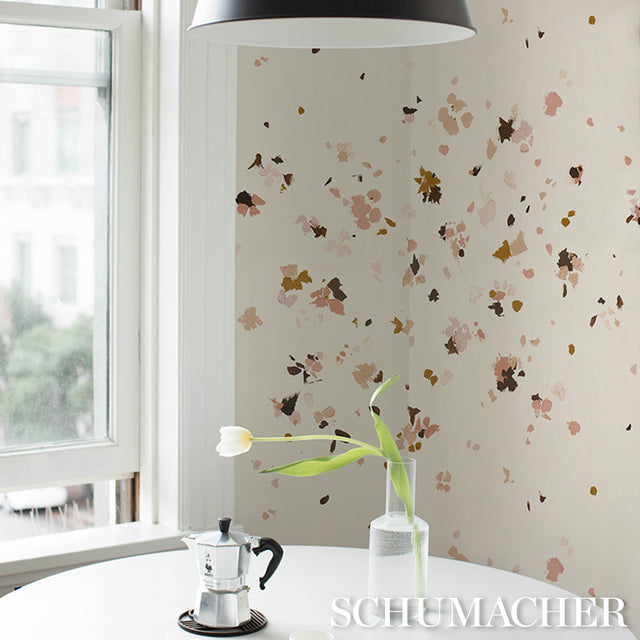 Fairfarren Warm Pink by Backdrop Abstract Wallpaper – Schumacher 5014885