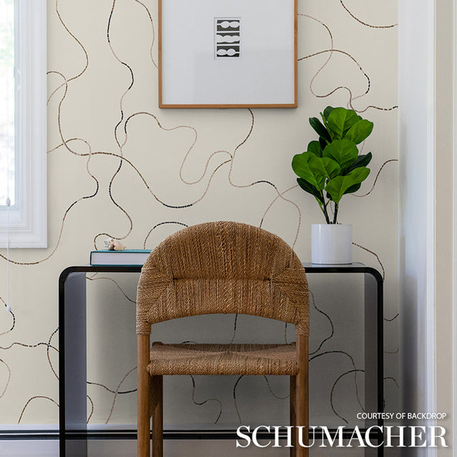 Turini Cocoa Multi by Backdrop Large-Scale Abstract Wallpaper – Schumacher 5014892