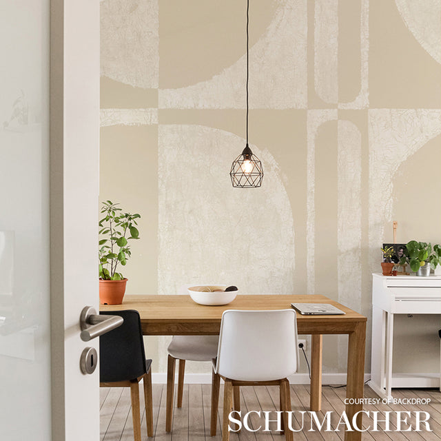 THE CLOISTERS PANEL SET Warm White Abstract Architectural Mural Wallpaper – Schumacher 5014900