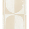 THE CLOISTERS PANEL SET in warm white by Backdrop for Schumacher. Abstract architectural mural wallpaper with patinated plaster effect.