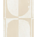 THE CLOISTERS PANEL SET in warm white by Backdrop for Schumacher. Abstract architectural mural wallpaper with patinated plaster effect.
