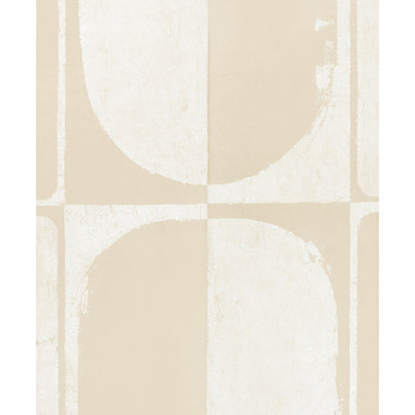 THE CLOISTERS PANEL SET in warm white by Backdrop for Schumacher. Abstract architectural mural wallpaper with patinated plaster effect.