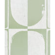 The Cloisters Panel Set in soft green by Backdrop for Schumacher, abstract architectural mural wallpaper with patinated plaster effect.