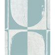 The Cloisters Panel Set in soft blue by Backdrop for Schumacher, featuring an abstract architectural pattern with a patinated plaster effect.