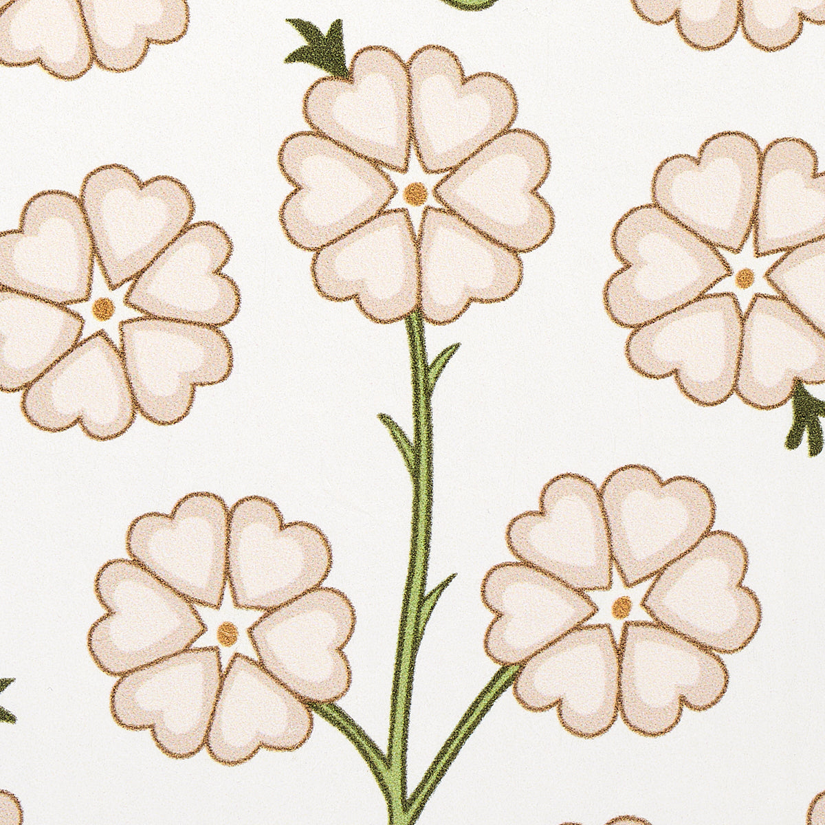 Gardenia Flax by Neisha Crosland Floral Stripe Wallpaper – Schumacher 5014920