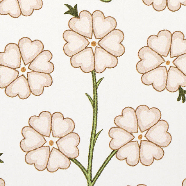 Gardenia Flax by Neisha Crosland Floral Stripe Wallpaper – Schumacher 5014920