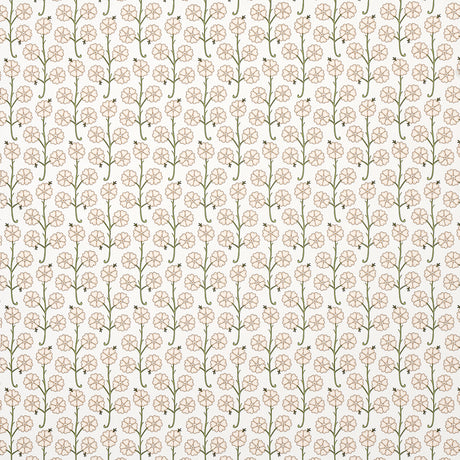 Gardenia wallpaper in Flax by Neisha Crosland for Schumacher, featuring a small-scale stylized floral pattern with delicate flower sprigs.