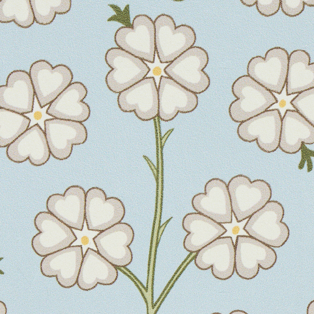Gardenia Egg Blue by Neisha Crosland Small-Scale Floral Stripe Wallpaper – Schumacher 5014921