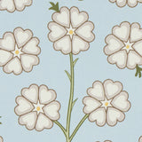 Gardenia Egg Blue by Neisha Crosland Small-Scale Floral Stripe Wallpaper – Schumacher 5014921