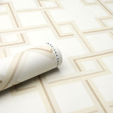 Mah Jong Light Ivory Lattice Wallpaper by Neisha Crosland – Schumacher 5014930