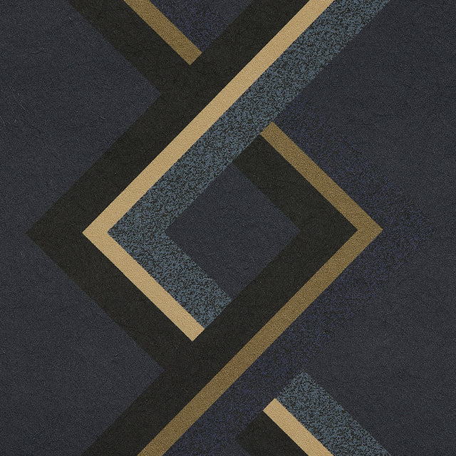 Mah Jong River Blue by Neisha Crosland Geometric Lattice Wallpaper – Schumacher 5014931