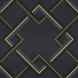 Mah Jong River Blue geometric lattice wallpaper by Neisha Crosland for Schumacher