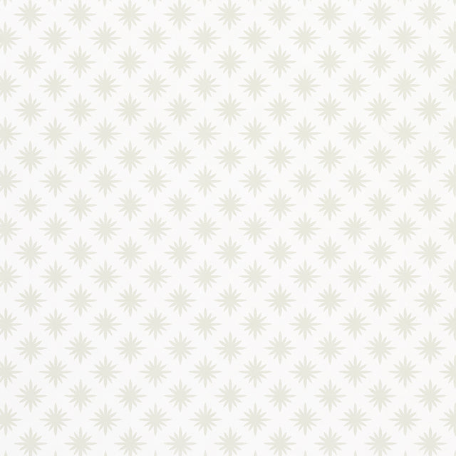 Star Anise Mink wallpaper by Neisha Crosland for Schumacher, delicate small-scale star pattern in neutral tones, shown in styled and detail views.