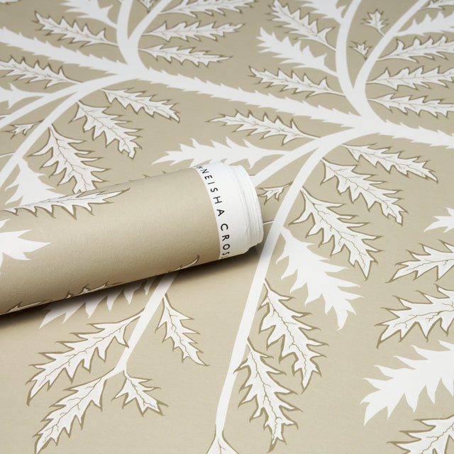 Thistle Neutral by Neisha Crosland Digital Print Wallpaper – Schumacher 5014951