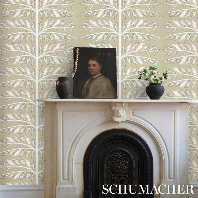 Thistle Neutral by Neisha Crosland Digital Print Wallpaper – Schumacher 5014951
