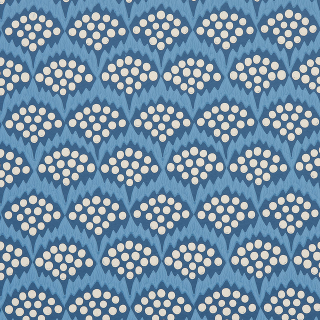 Pollen French Blue by Neisha Crosland Abstract Floral Wallpaper – Schumacher 5014960