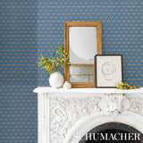 Pollen French Blue by Neisha Crosland Abstract Floral Wallpaper – Schumacher 5014960