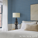 Pollen French Blue by Neisha Crosland Abstract Floral Wallpaper – Schumacher 5014960