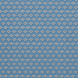 Pollen wallpaper in French Blue by Neisha Crosland for Schumacher, featuring a small-scale abstract floral pattern with scalloped effect.