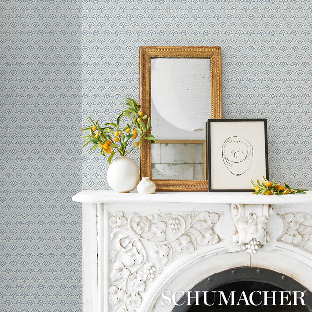 Pollen Delft by Neisha Crosland Abstract Floral Wallpaper – Schumacher 5014961