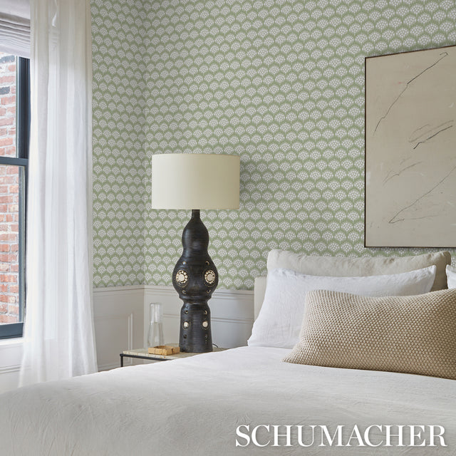 Pollen Moss by Neisha Crosland Abstract Floral Wallpaper – Schumacher 5014962