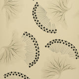 Anemone wallpaper by Neisha Crosland for Schumacher, featuring stylized ginkgo leaves and abstract marine motifs in black and white.