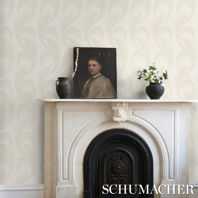 Banana Leaf Ivory by Neisha Crosland Modern Botanical Wallpaper – Schumacher 5014981