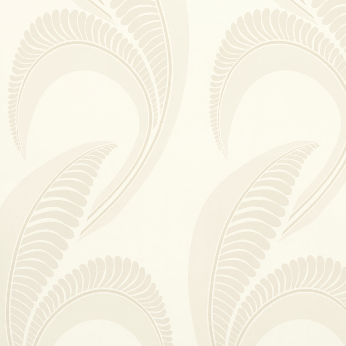 Banana Leaf wallpaper in ivory by Neisha Crosland for Schumacher, featuring a large-scale abstract botanical pattern with Art Deco influence.